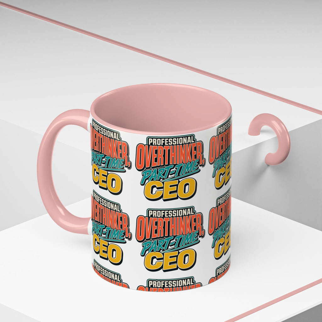 Professional Overthinker Part-Time CEO Mug | Funny Small Business Owner Coffee Cup | Entrepreneur and Side-Hustle Gift