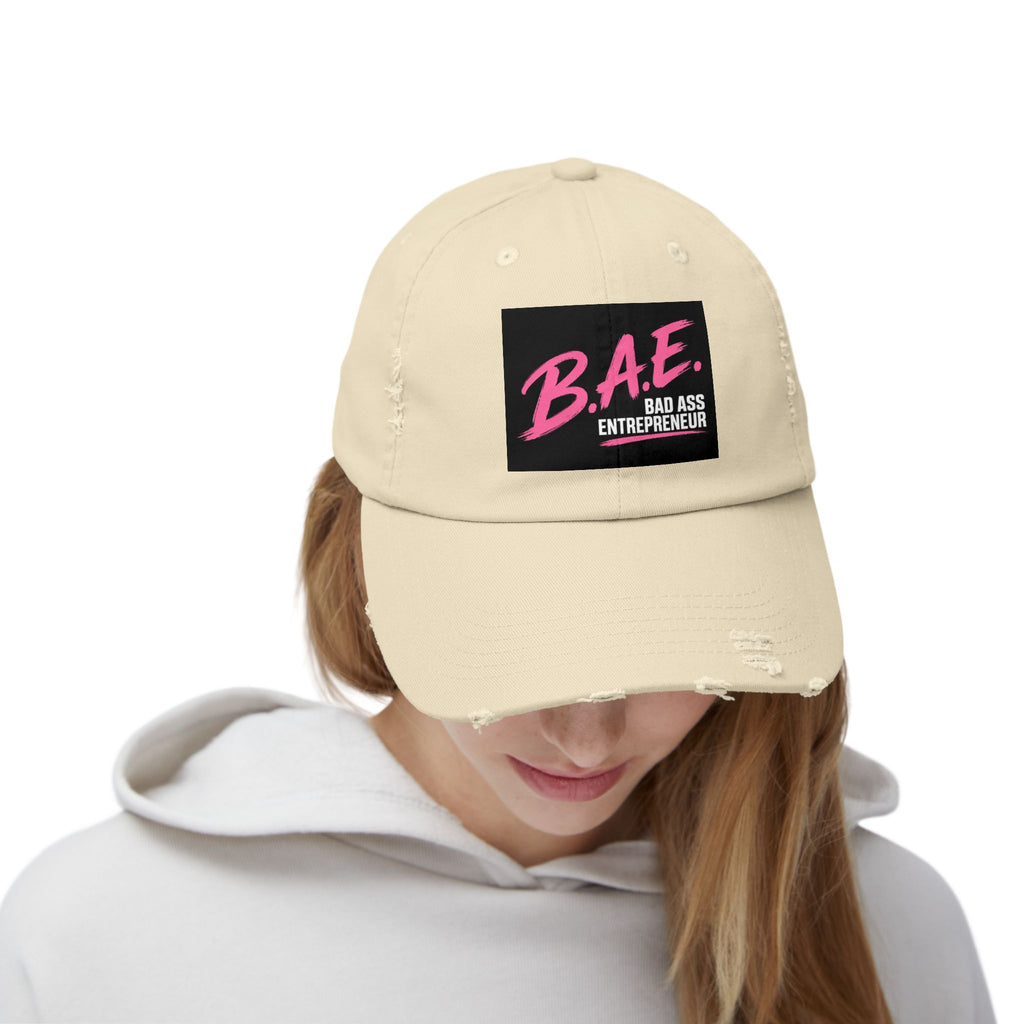 B.A.E. Bad Ass Entrepreneur Distressed Cap | Vintage Business Owner Hat