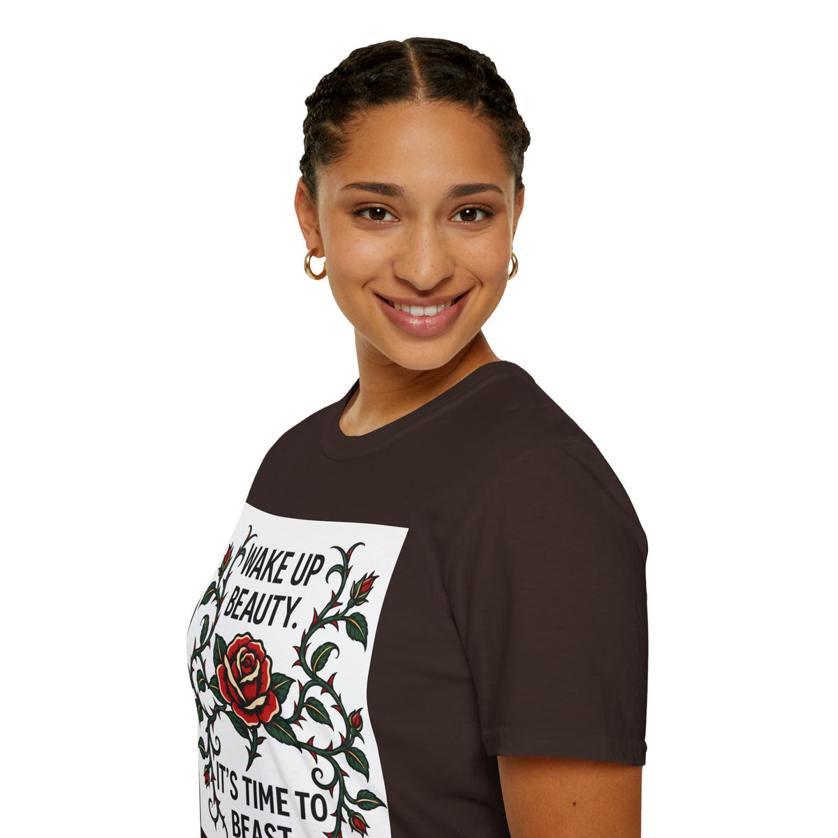 Wake Up Beauty, It’s Time to Beast Tee — Rose & Thorn Graphic Shirt