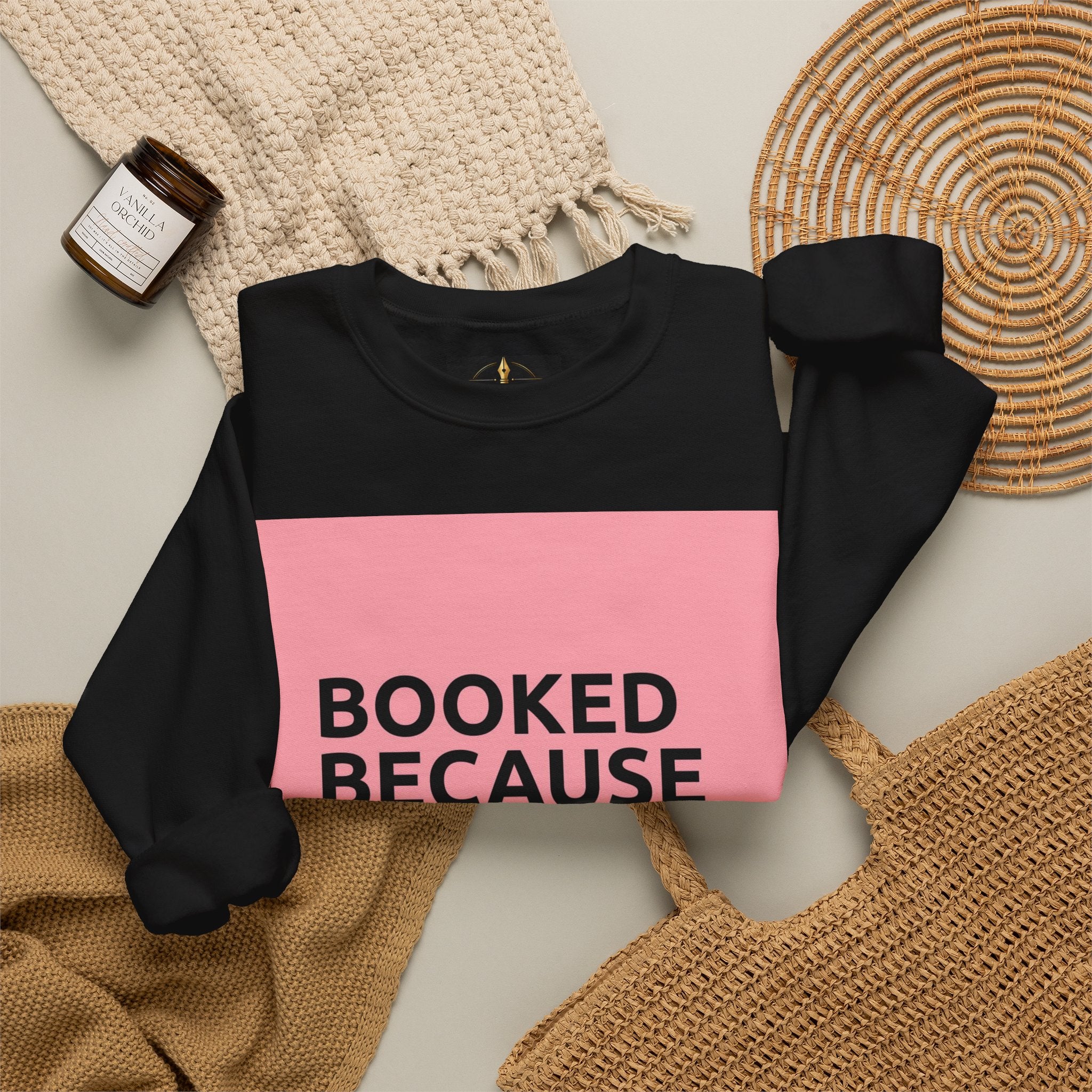 Booked Because I Built It. Crewneck Sweatshirt — Motivational Entrepreneur & Small Business Owner Sweatshirt