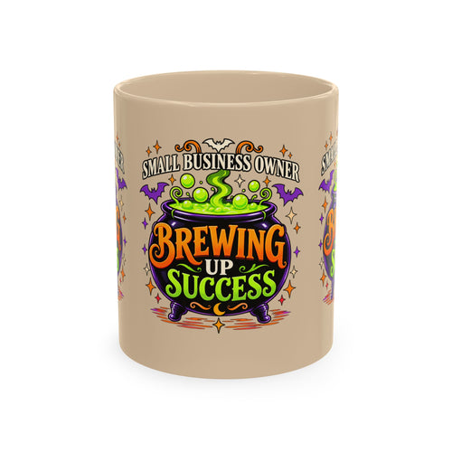 Brewing Up Success Mug | Small Business Owner Halloween Ceramic Coffee Cup