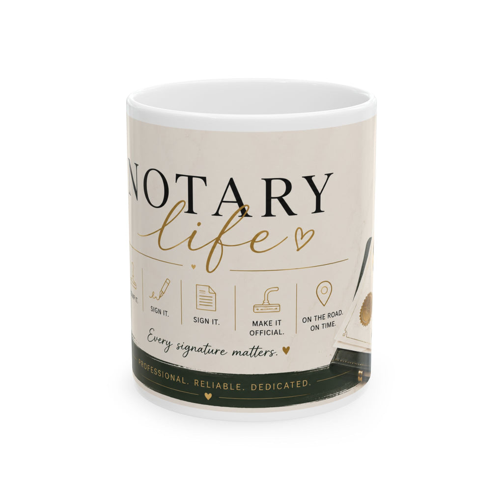 Notary Life Ceramic Mug | Professional Coffee Mug for Notaries & Loan Signing Agents