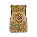 Peace, Love & Notarizations Car Floor Mats ☮️❤️🖋️ — Retro Boho Floral Auto Mat