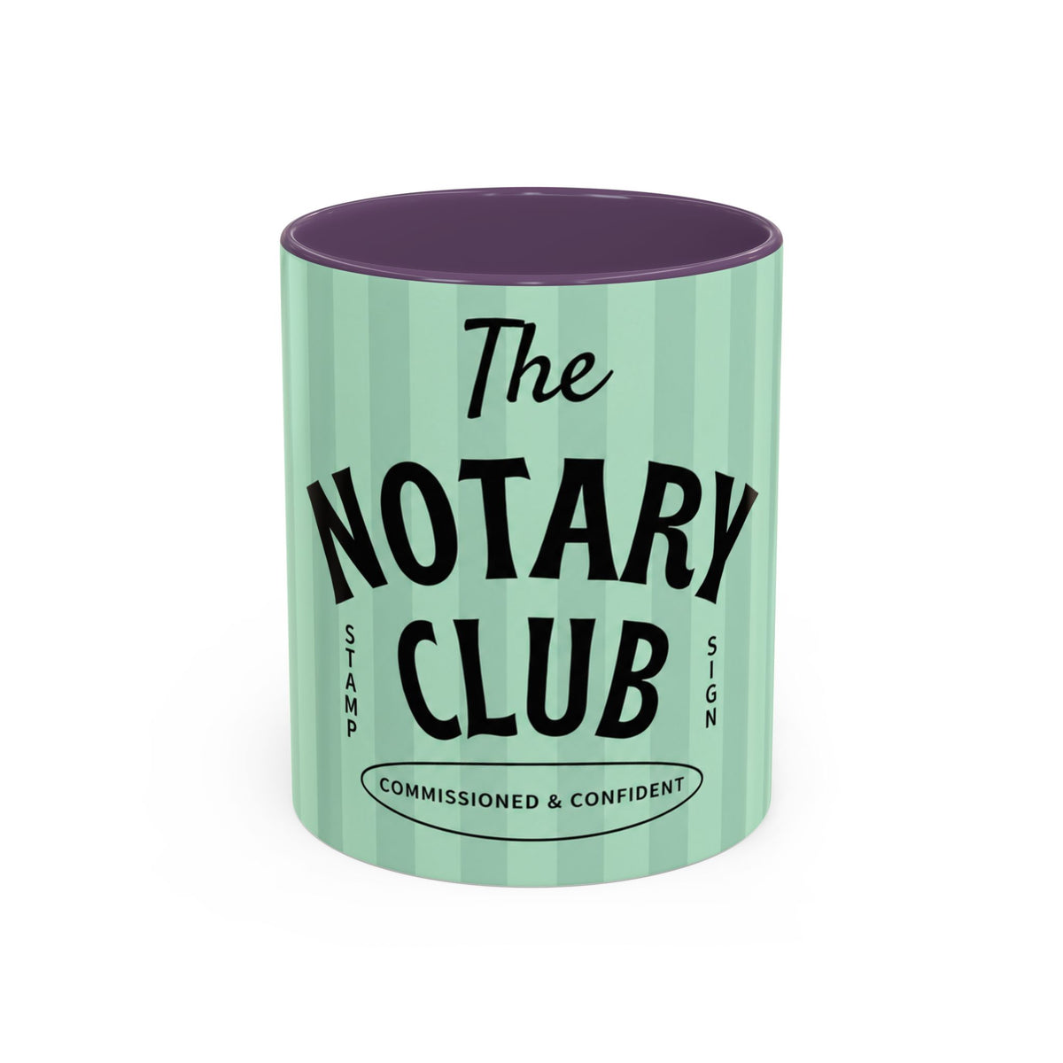 The Notary Club Accent Coffee Mug — Commissioned & Confident Notary Public Gift