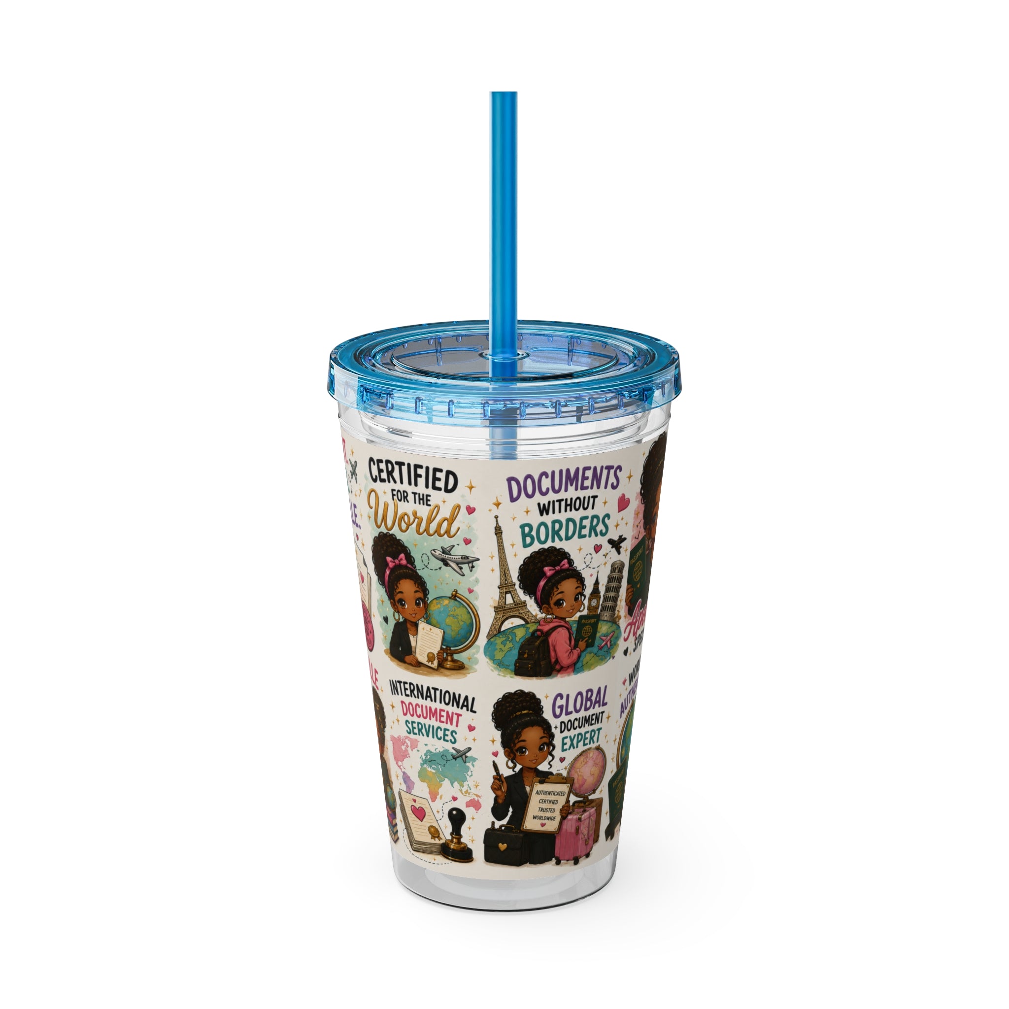 16 oz Acrylic Tumbler – Apostille Specialist Travel Collection | Double-Wall Notary Cup with Straw
