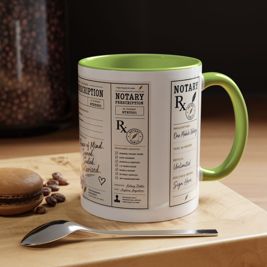 Notary Prescription | Accent Coffee Mug (11oz & 15oz)