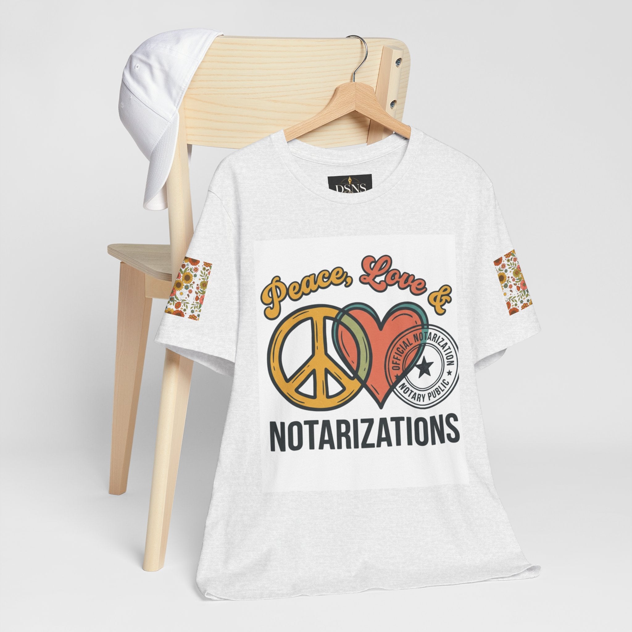 Peace, Love & Notarizations Unisex Jersey T-Shirt ☮️❤️🖋️