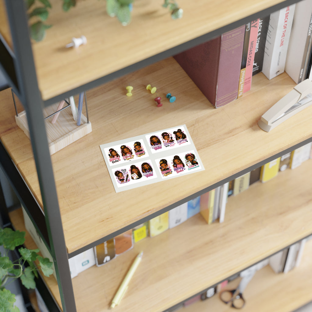Black Girl Notary Sticker Sheet — Cute & Commissioned Notary Stickers