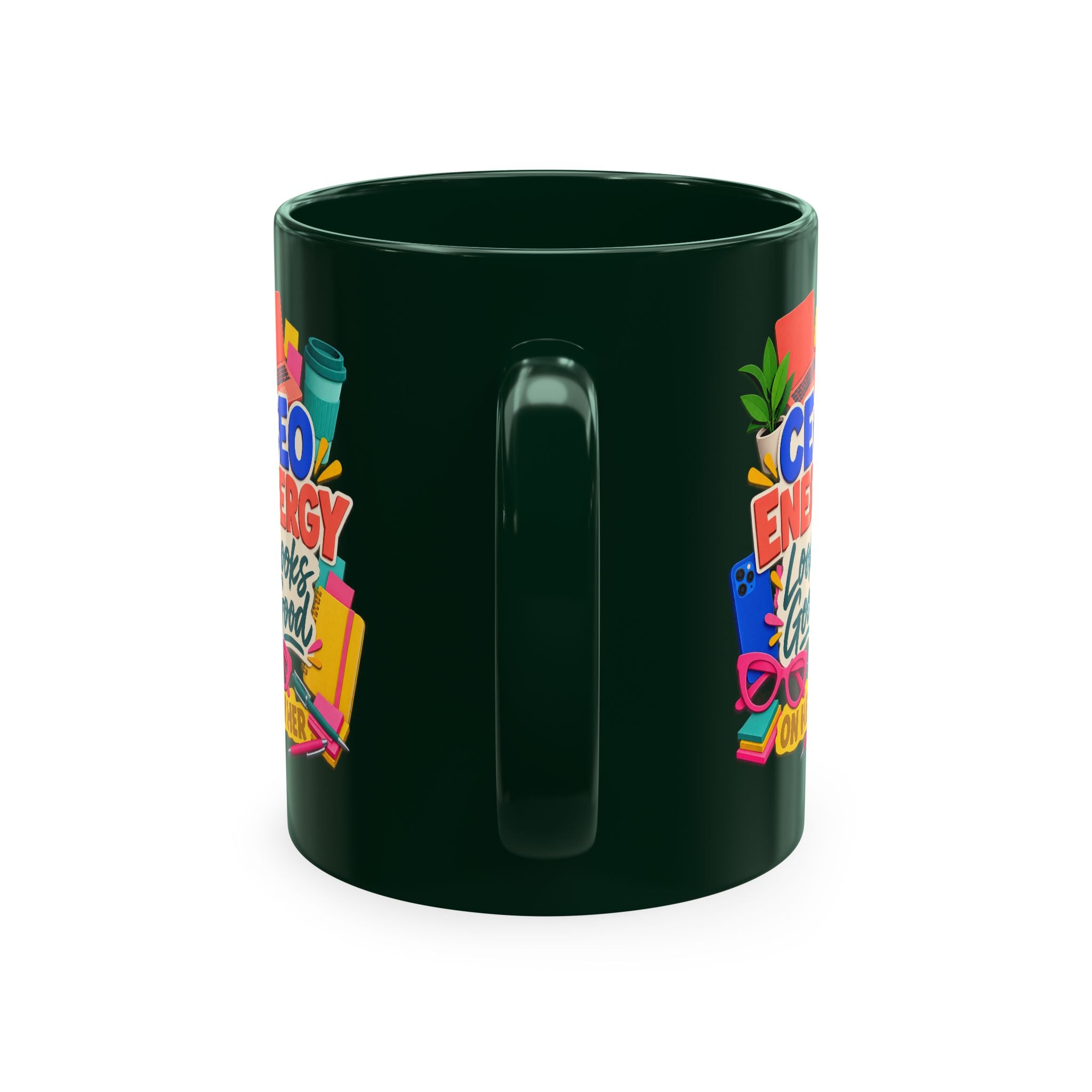 CEO Energy Looks Good on Her Mug | Women in Business Coffee Cup | Female Entrepreneur Gift | Boss Lady Office Mug