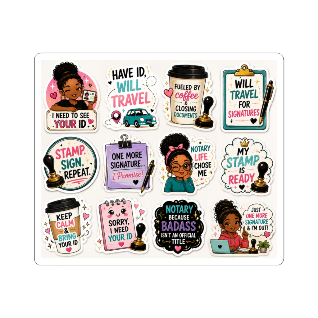 😂 Notary Humor Collection | Funny Kawaii Vinyl Stickers