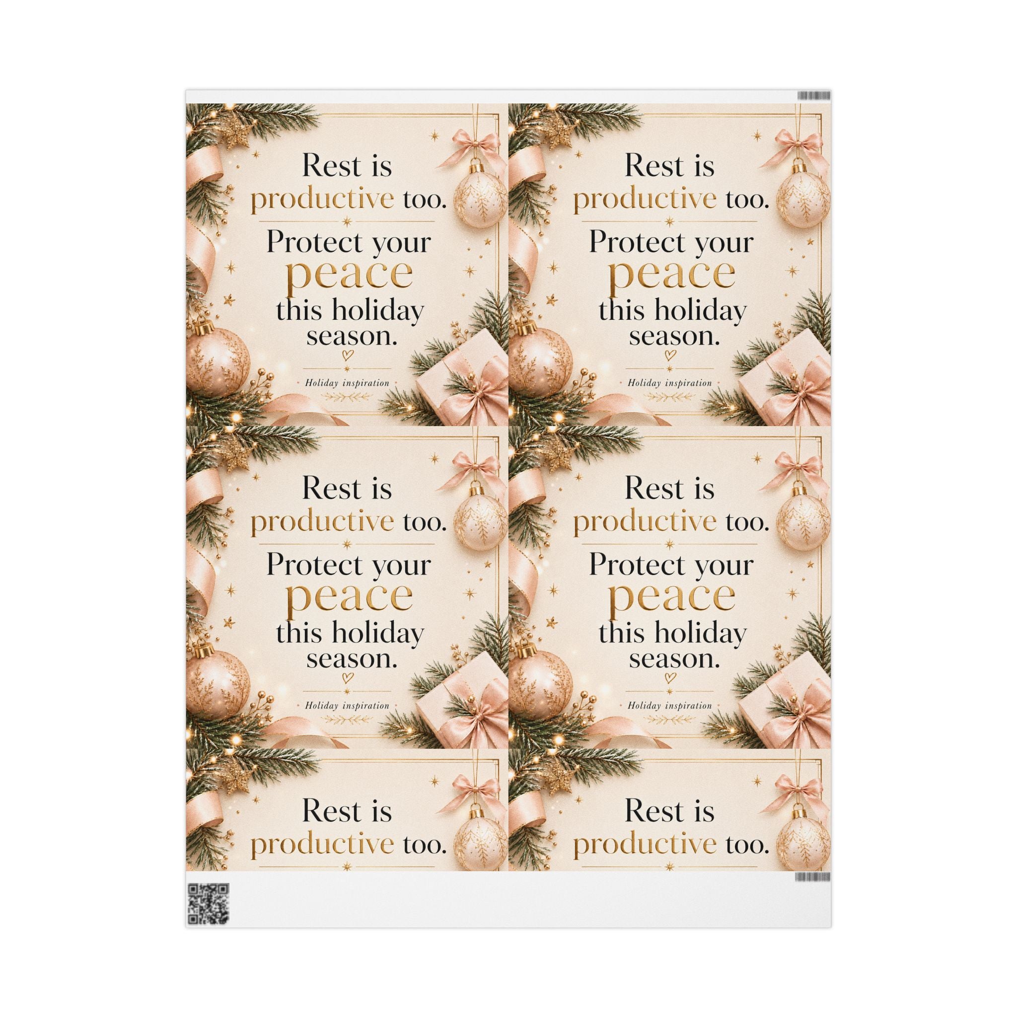 ✨ Rest Is Productive Too Wrapping Paper – Inspirational Holiday Gift Wrap 🎄