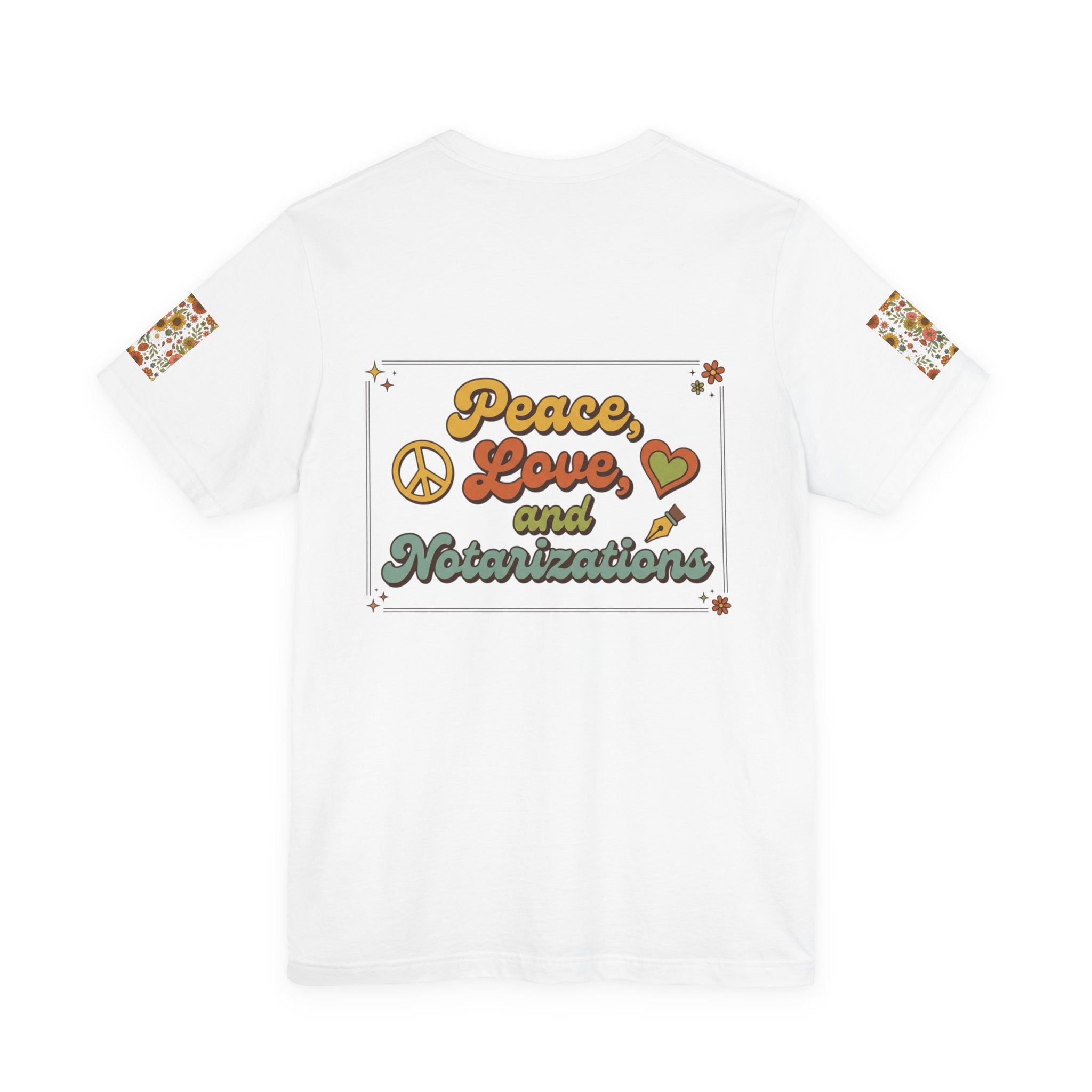 Peace, Love & Notarizations Unisex Jersey T-Shirt ☮️❤️🖋️