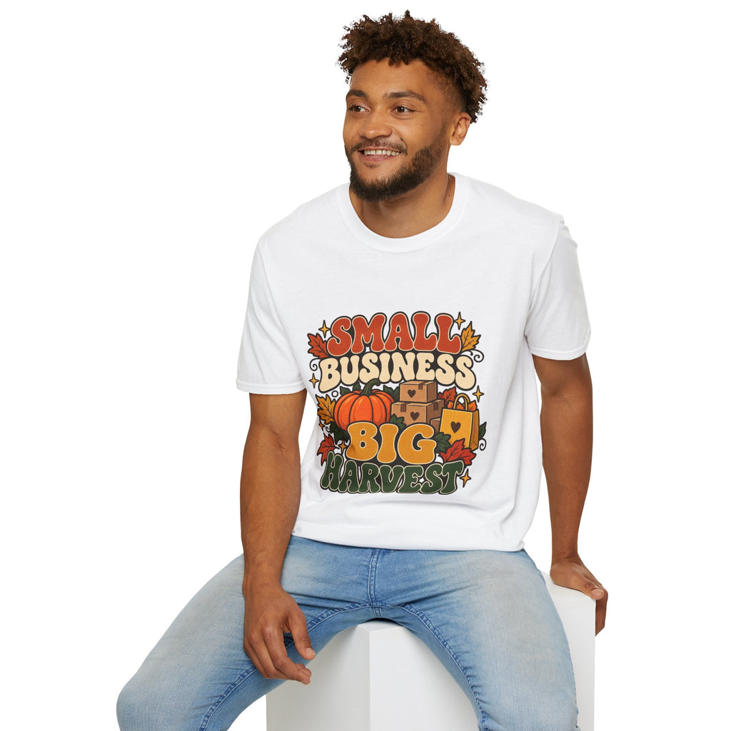 Small Business Big Harvest Graphic T-Shirt — Retro Fall Entrepreneur Tee