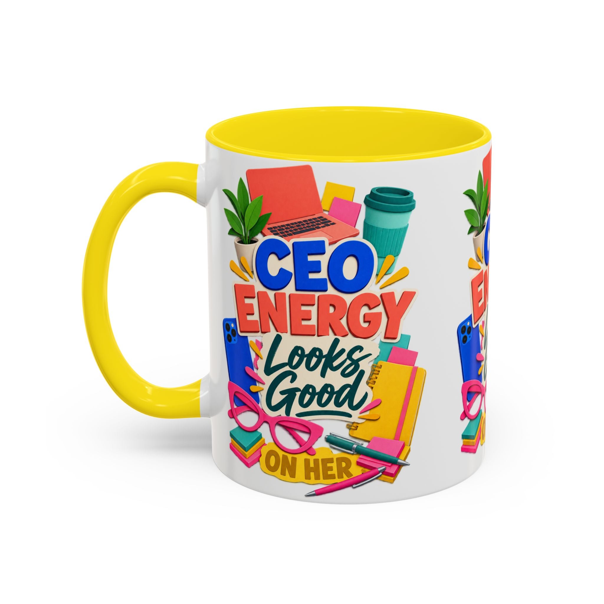 CEO Energy Looks Good on Her Mug | Women in Business Coffee Cup | Female Entrepreneur Gift | Boss Lady Office Mug