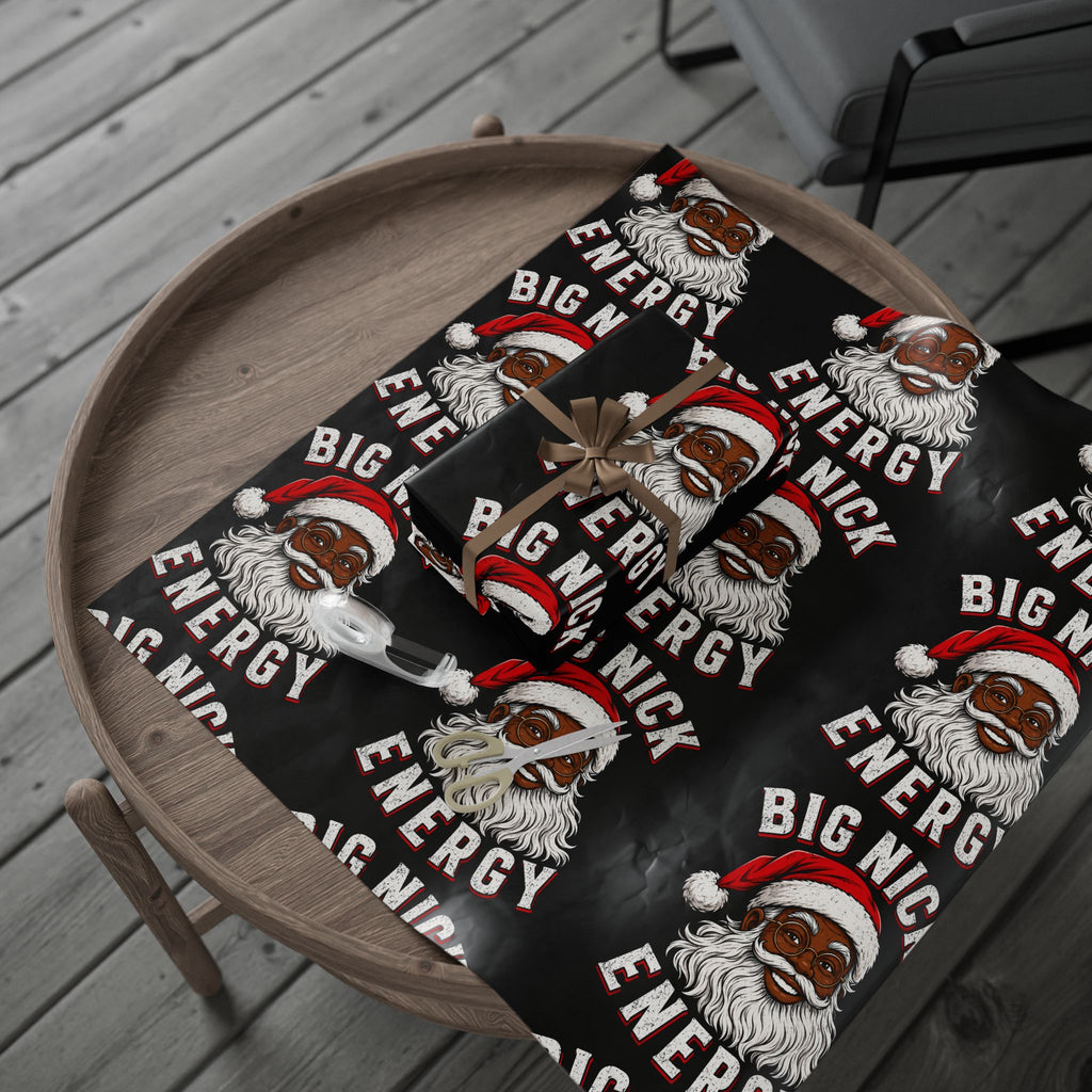 Big Nick Energy Black Santa Wrapping Paper