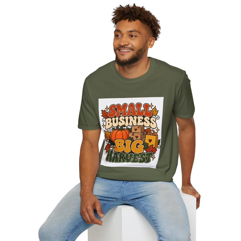 Small Business Big Harvest Graphic T-Shirt — Retro Fall Entrepreneur Tee