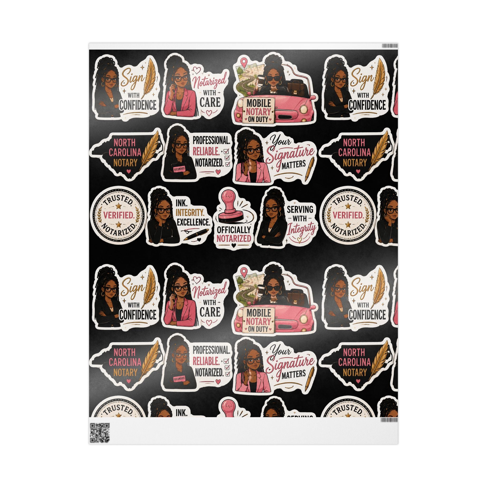 North Carolina Notary Wrapping Paper – Mobile Notary Gift Wrap💗✍🏾🎁✨