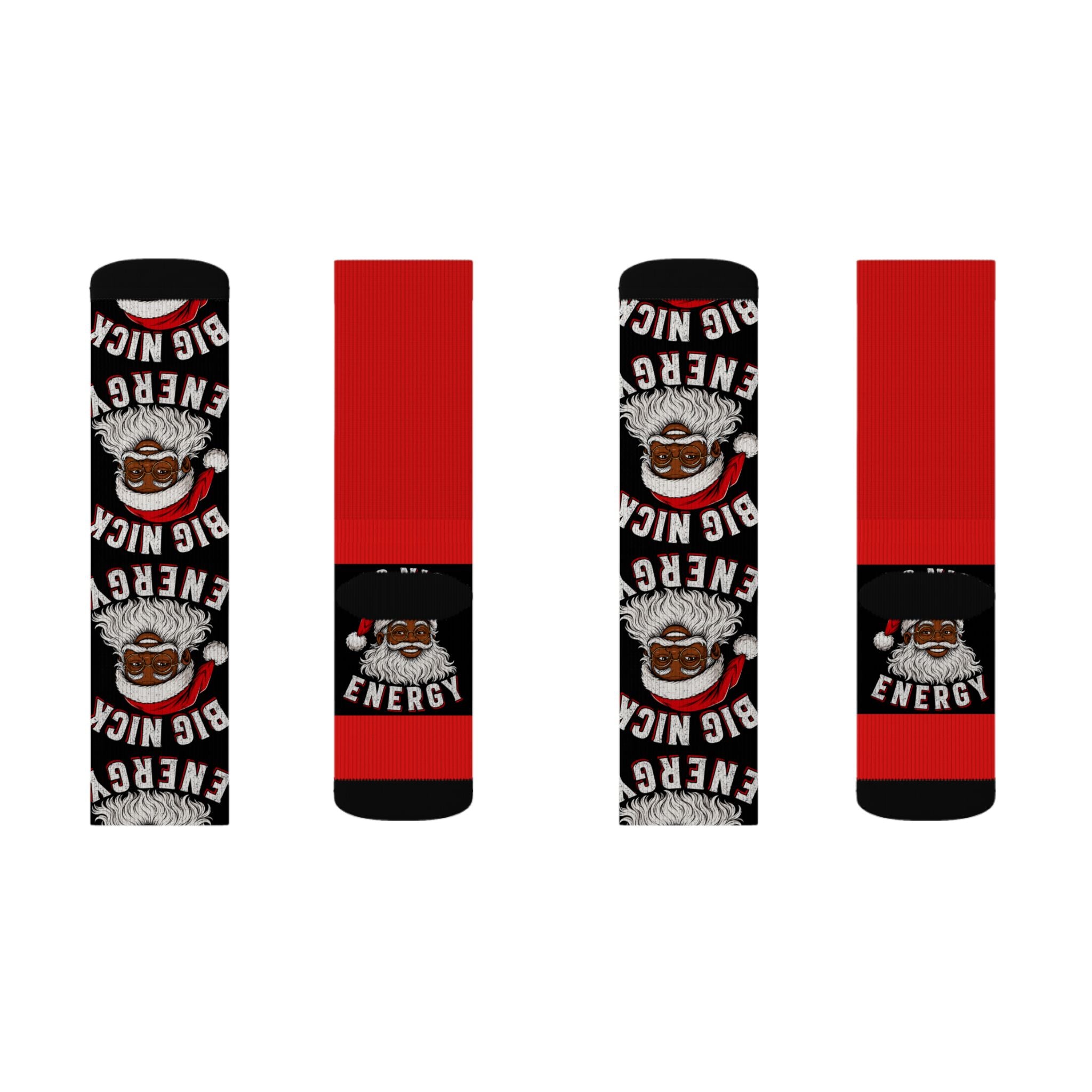Big Nick Energy Christmas Socks | Funny Santa Holiday Crew Socks | Festive Stocking Stuffer