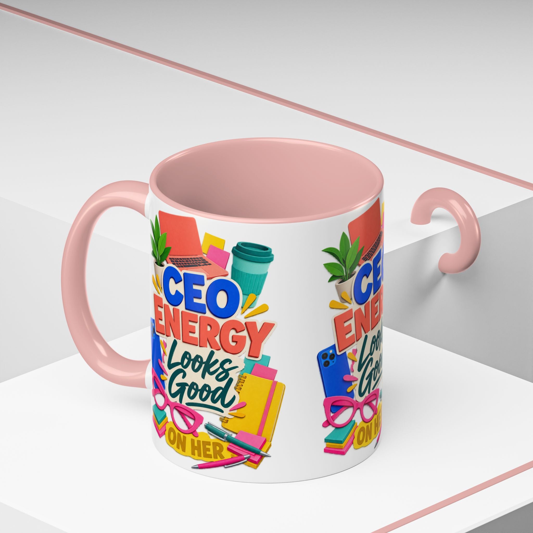 CEO Energy Looks Good on Her Mug | Women in Business Coffee Cup | Female Entrepreneur Gift | Boss Lady Office Mug