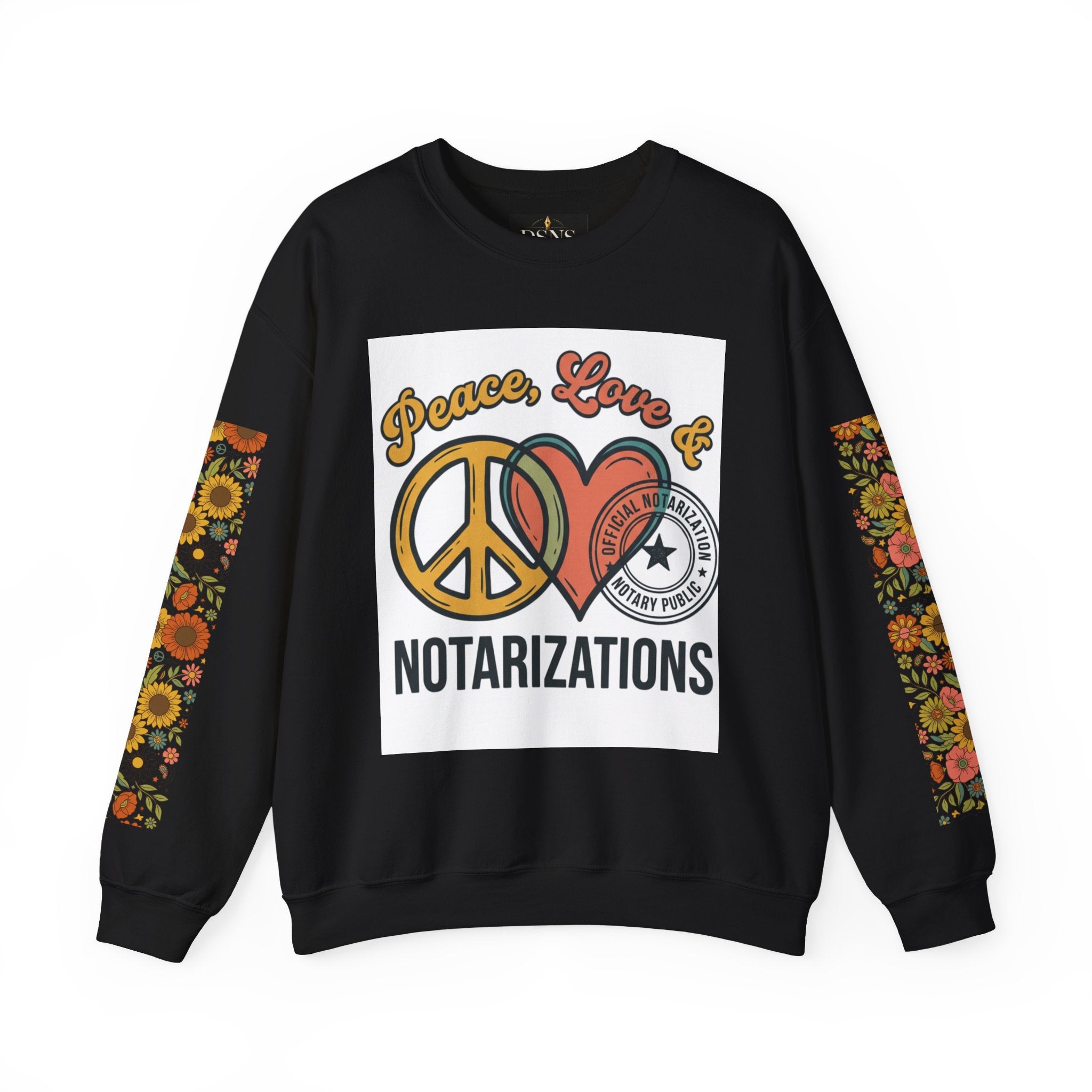 Peace, Love & Notarizations Cozy  Crewneck Sweatshirt ☮️❤️🖋️