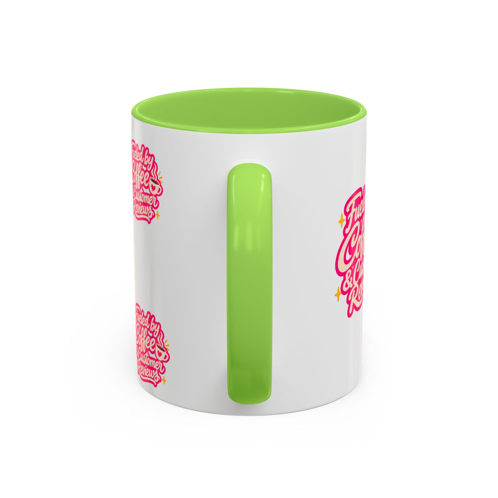 Fueled by Coffee & Customer Reviews Accent Mug — Small-Business Owner Coffee Cup