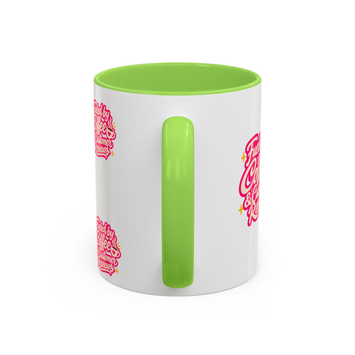 Fueled by Coffee & Customer Reviews Accent Mug — Small-Business Owner Coffee Cup