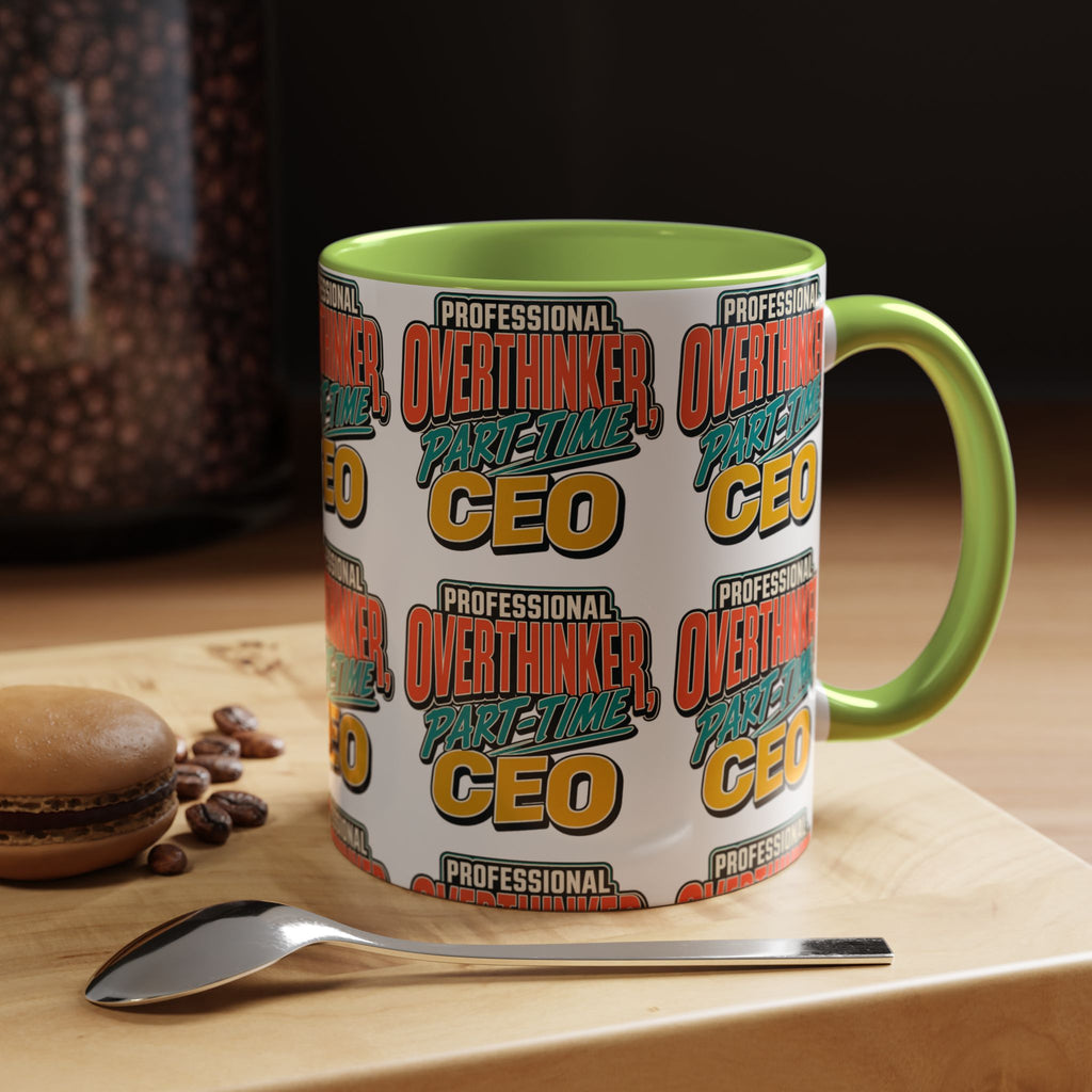Professional Overthinker Part-Time CEO Mug | Funny Small Business Owner Coffee Cup | Entrepreneur and Side-Hustle Gift