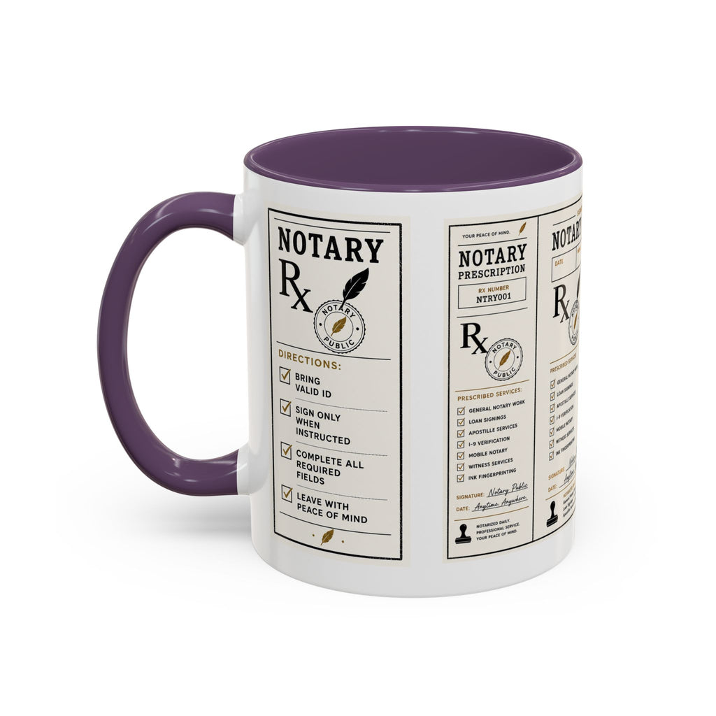 Notary Prescription | Accent Coffee Mug (11oz & 15oz)