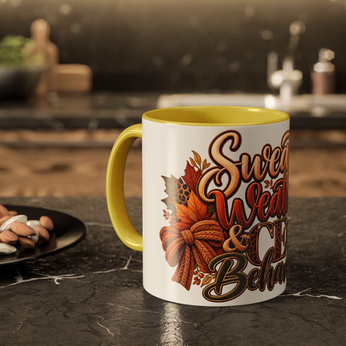 Sweater Weather & CEO Behavior Mug – Fall Pumpkin Latte Seasonal Coffee Cup (11oz/15oz)