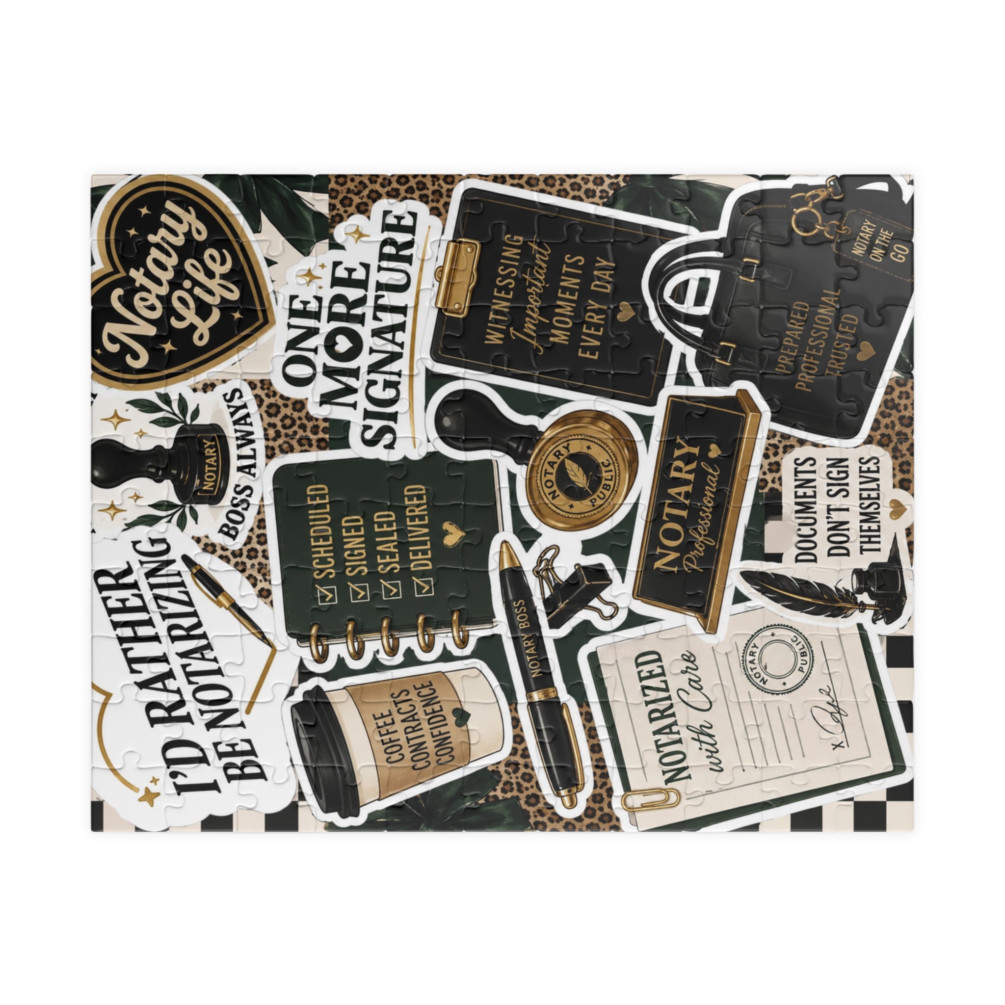Notary Life Sticker Collage Jigsaw Puzzle | 110, 252, 520 & 1,014 Pieces