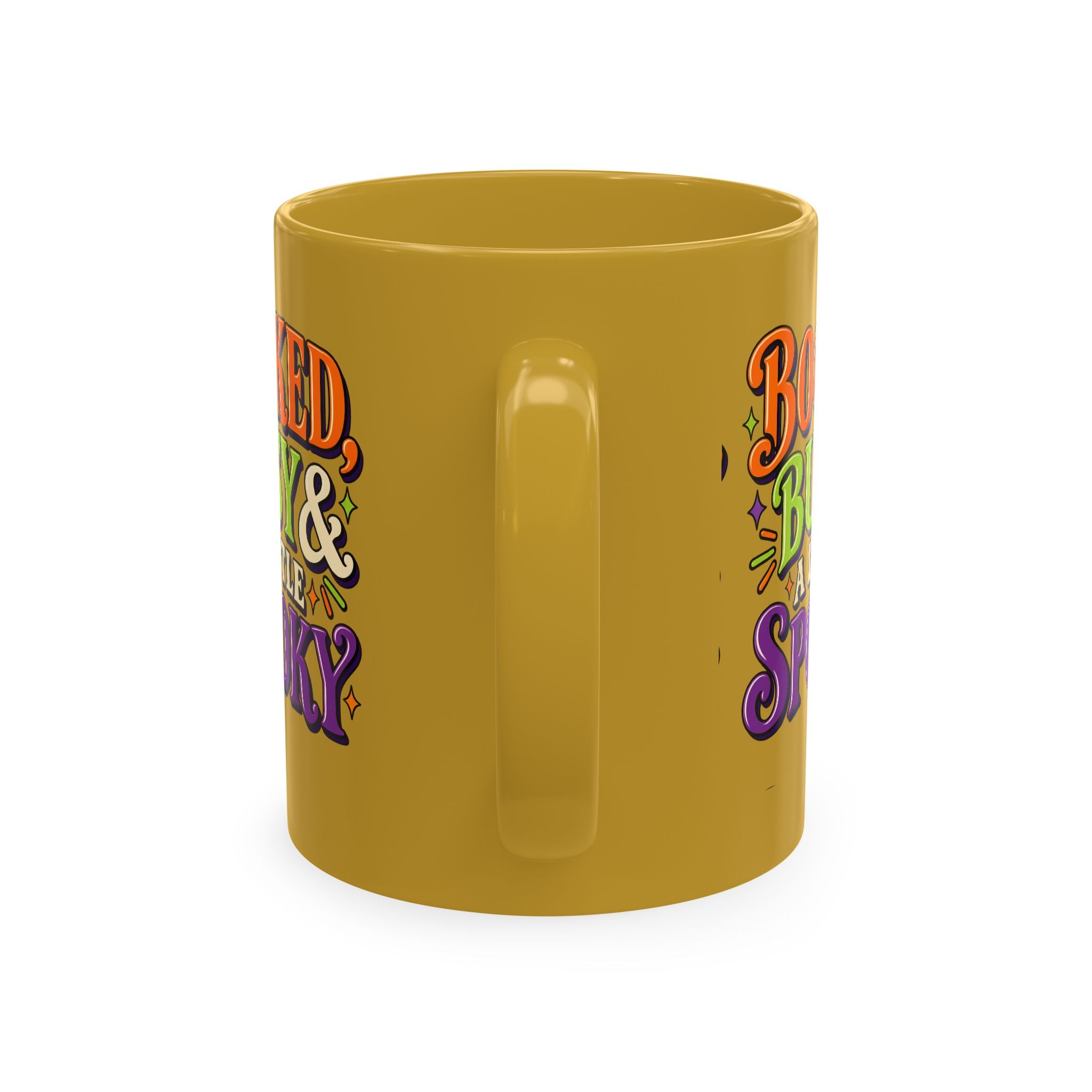 Booked, Busy & a Little Spooky Mug — Halloween Book Lover Coffee Cup