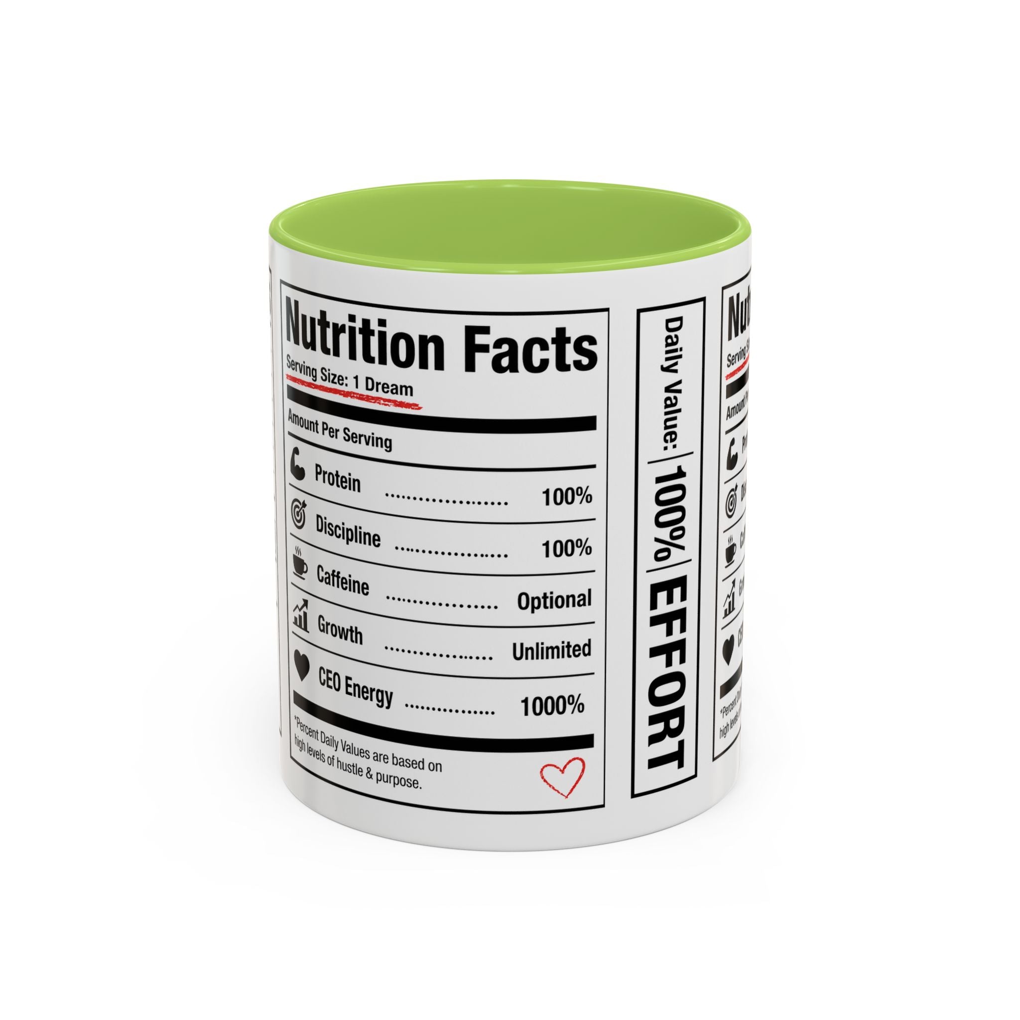 Entrepreneur Nutrition Facts Accent Coffee Mug | CEO Motivation Coffee Cup (11oz, 15oz)