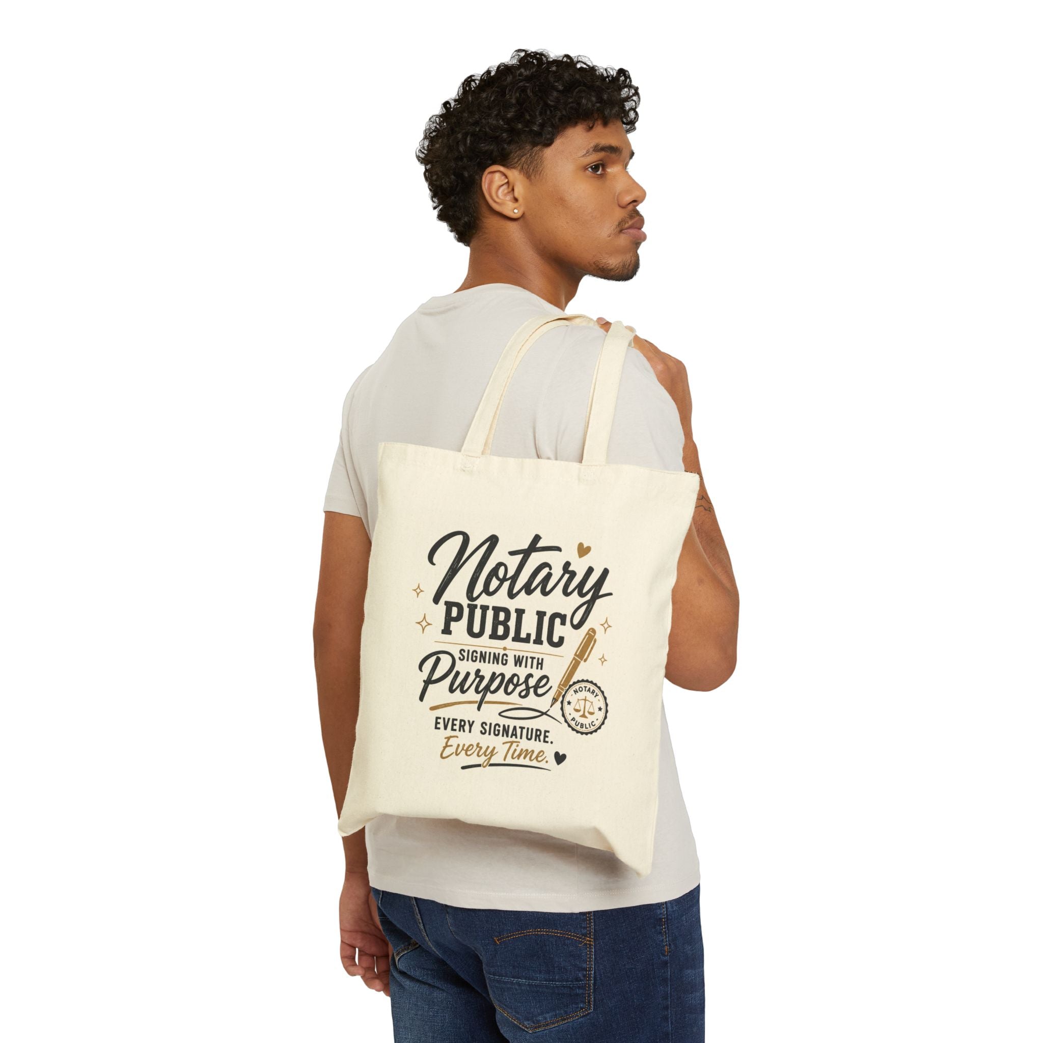 Notary Public “Signing With Purpose” Cotton Canvas Tote Bag