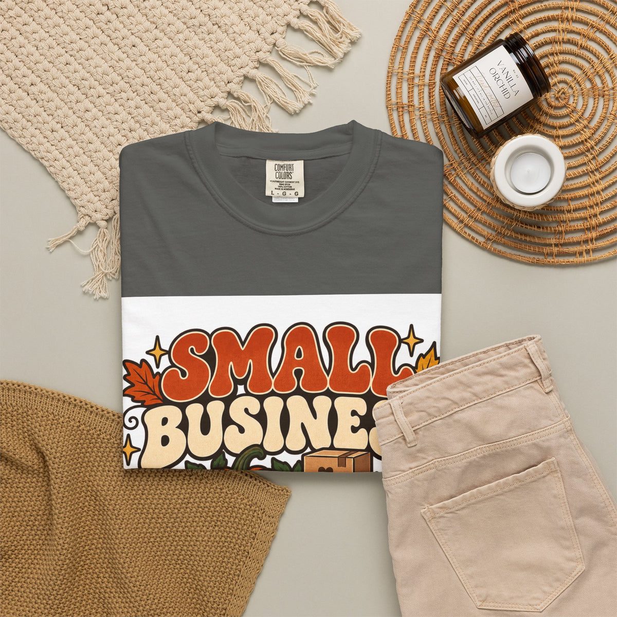 Small Business Big Harvest T-Shirt — Fall Entrepreneur Garment-Dyed Tee
