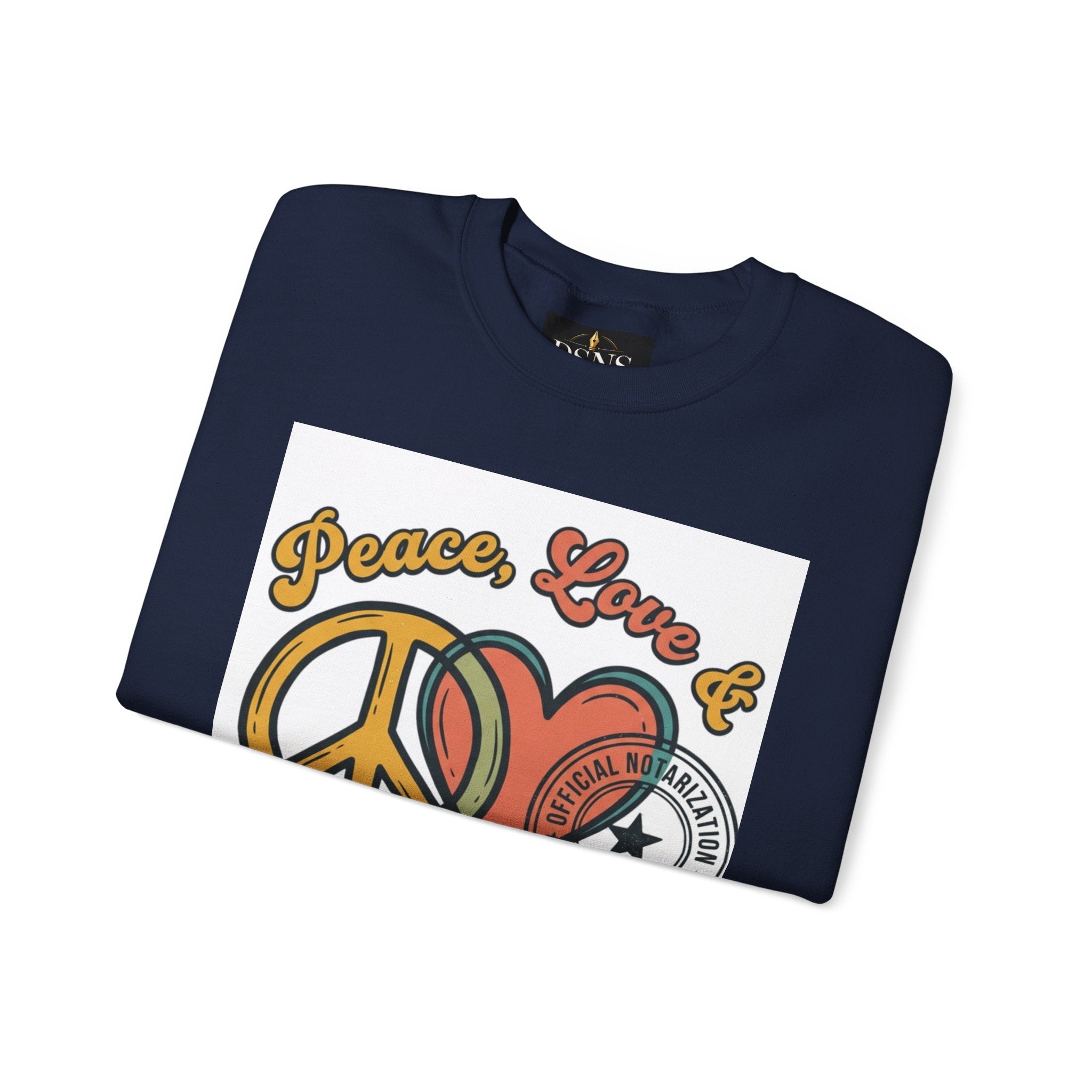 Peace, Love & Notarizations Cozy  Crewneck Sweatshirt ☮️❤️🖋️