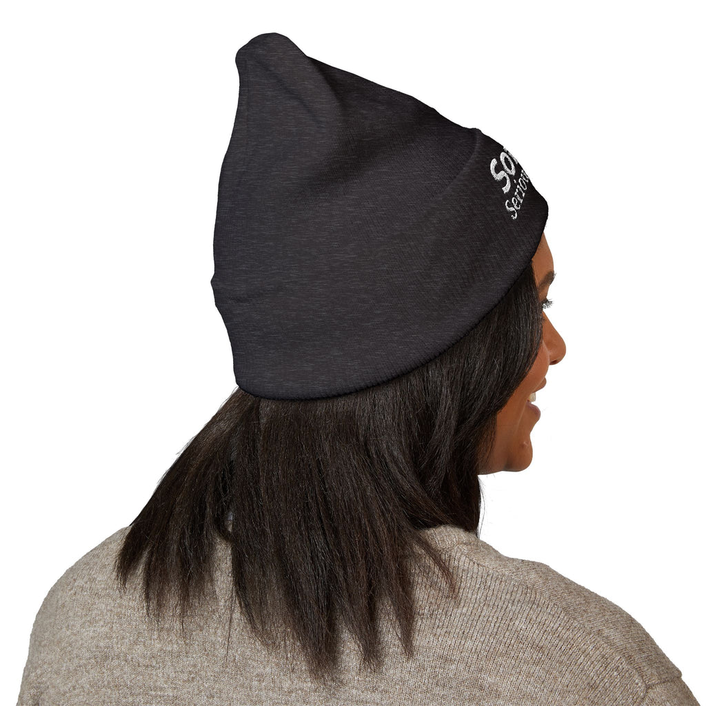 Soft Life. Serious Business. Embroidered Cuffed Beanie | Cozy Entrepreneur Winter Hat