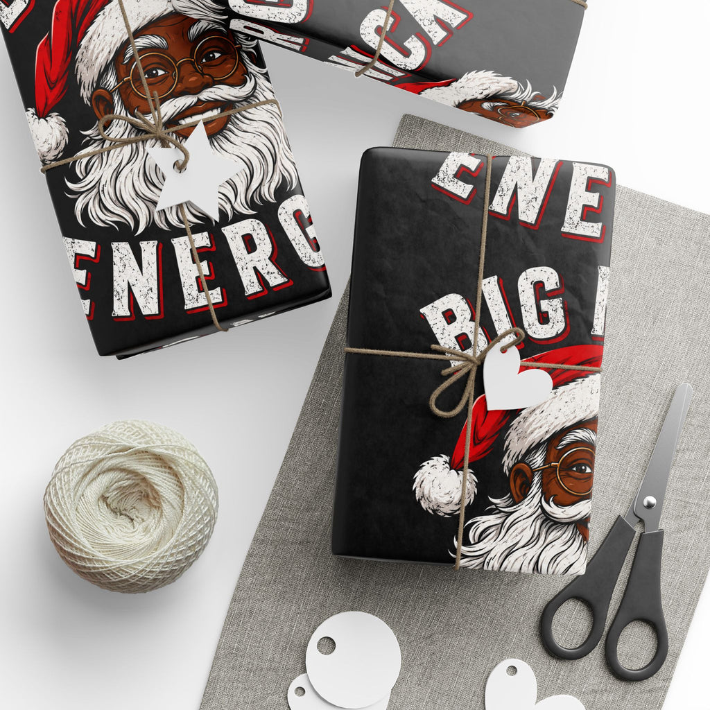 Big Nick Energy Black Santa Wrapping Paper