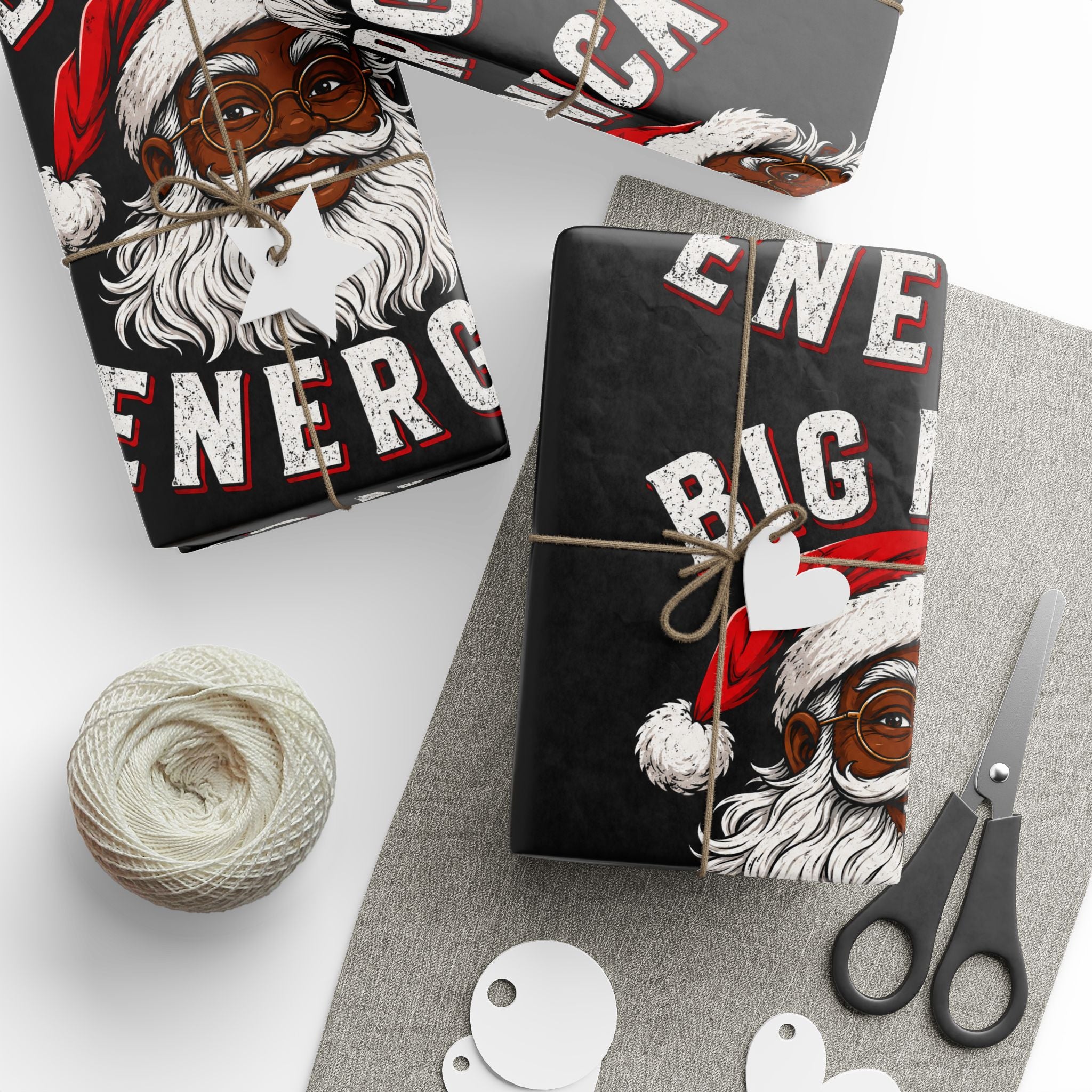 Big Nick Energy Black Santa Wrapping Paper