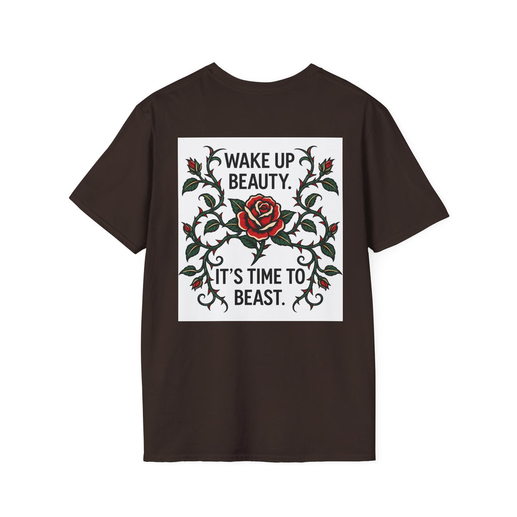 Wake Up Beauty, It’s Time to Beast Tee — Rose & Thorn Graphic Shirt