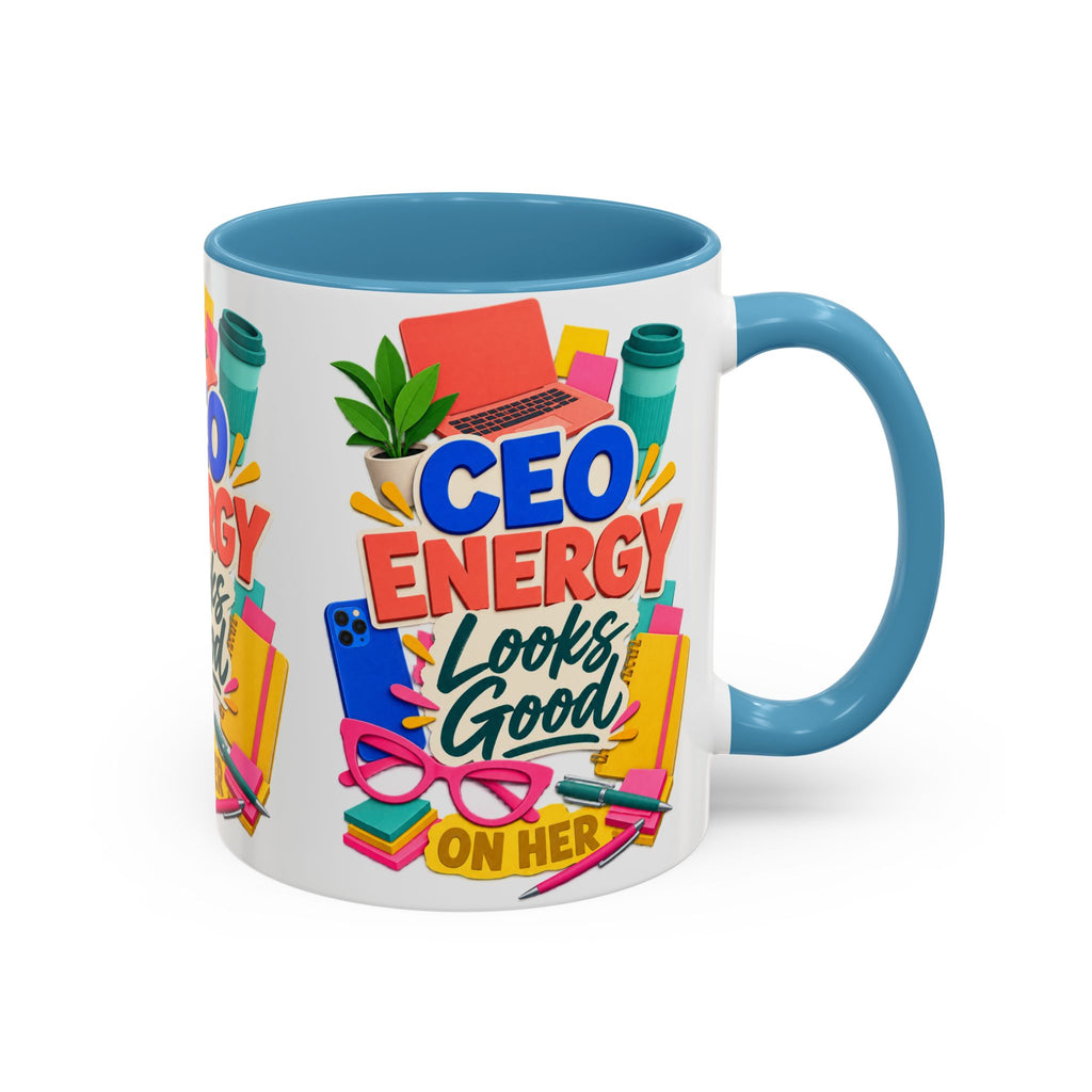 CEO Energy Looks Good on Her Mug | Women in Business Coffee Cup | Female Entrepreneur Gift | Boss Lady Office Mug