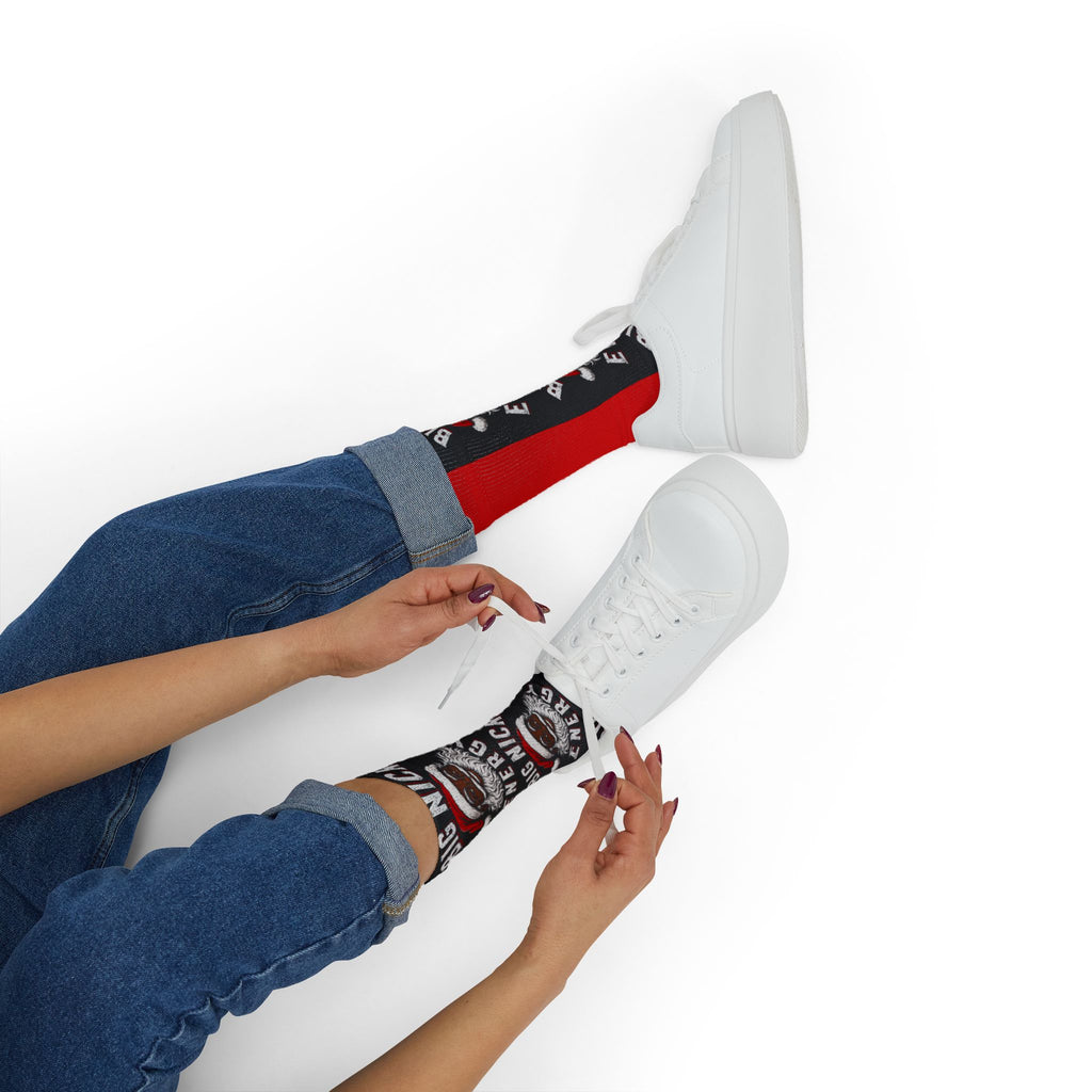 Big Nick Energy Christmas Socks | Funny Santa Holiday Crew Socks | Festive Stocking Stuffer