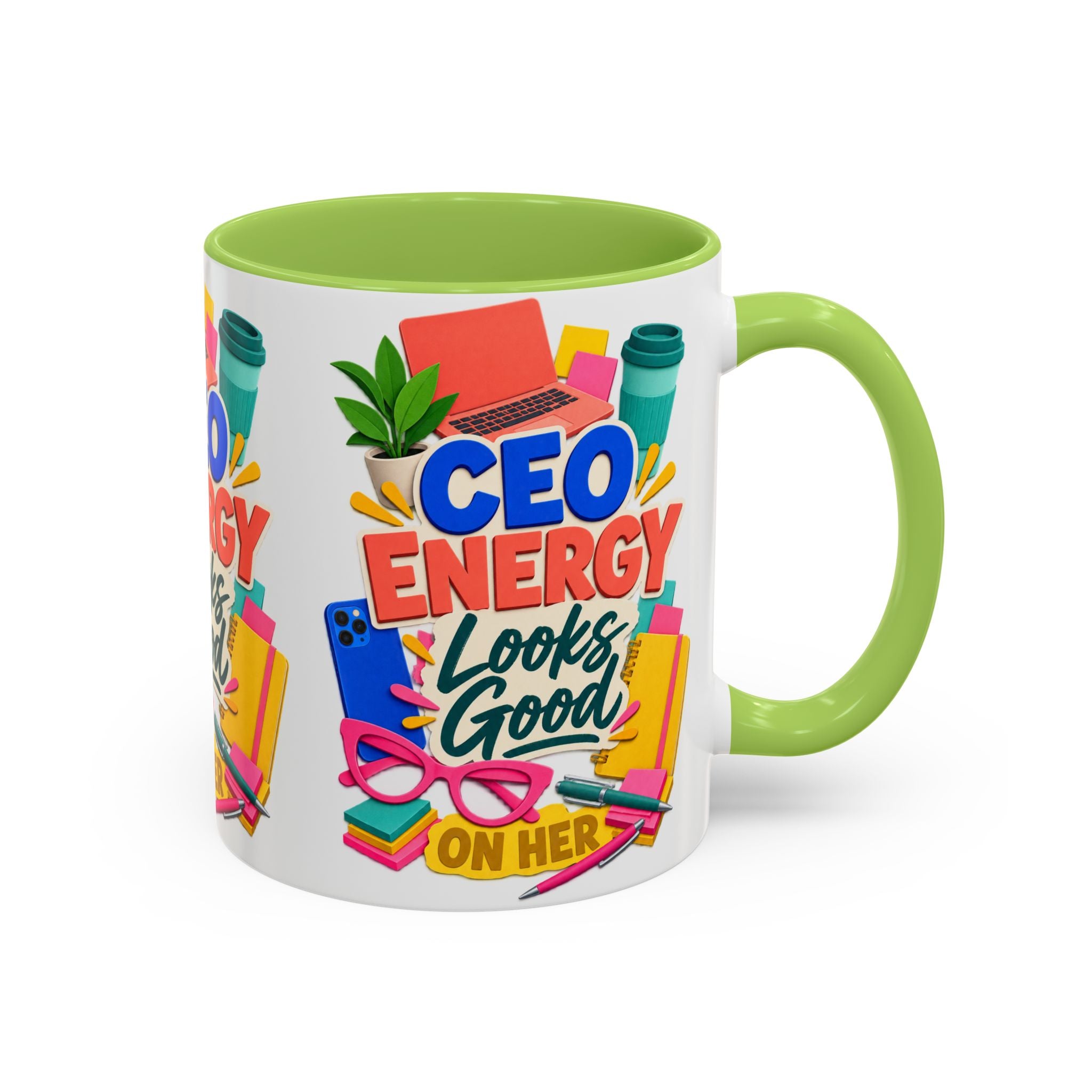 CEO Energy Looks Good on Her Mug | Women in Business Coffee Cup | Female Entrepreneur Gift | Boss Lady Office Mug