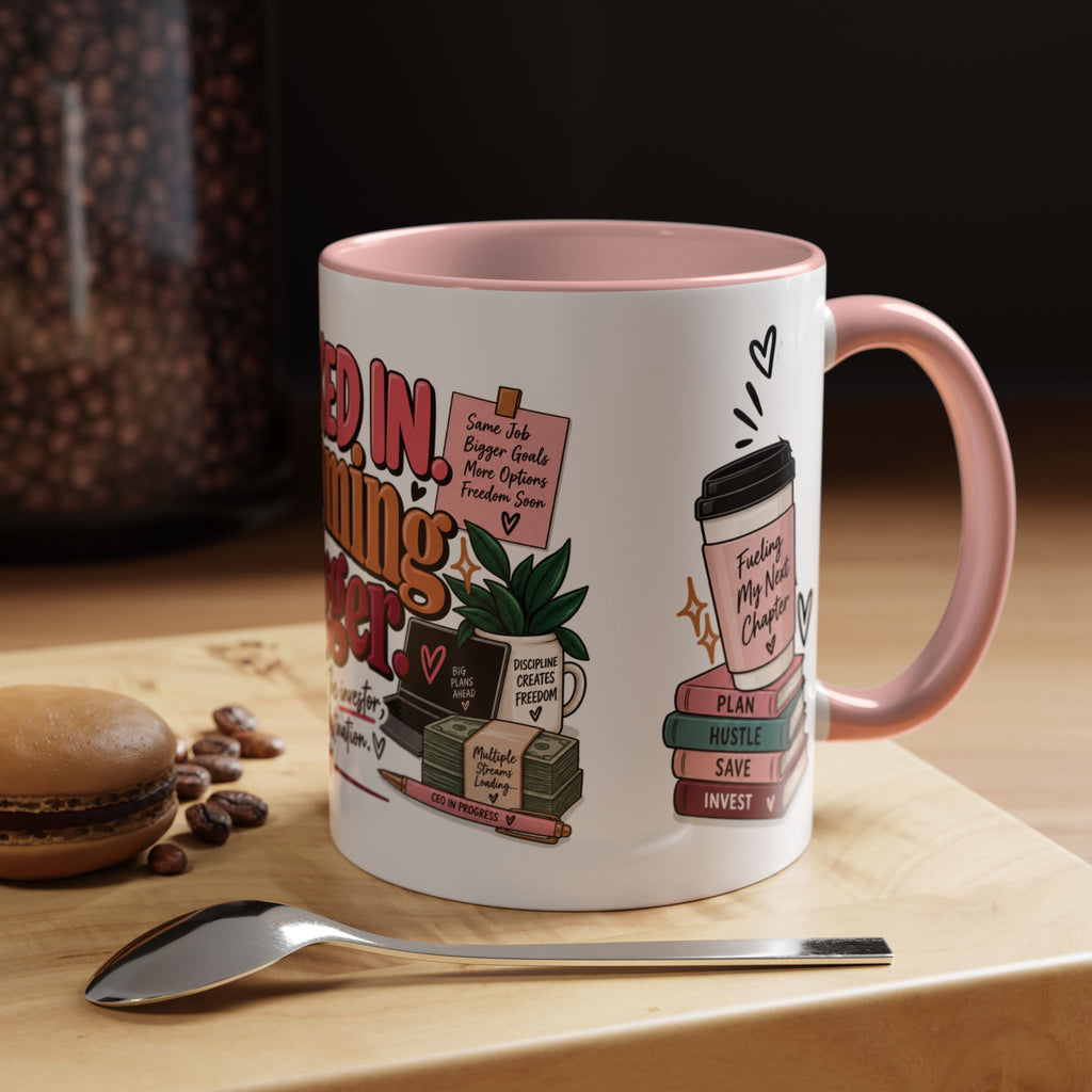 Clocked In, Dreaming Bigger Ceramic Mug — Side Hustle & Entrepreneur Coffee Cup