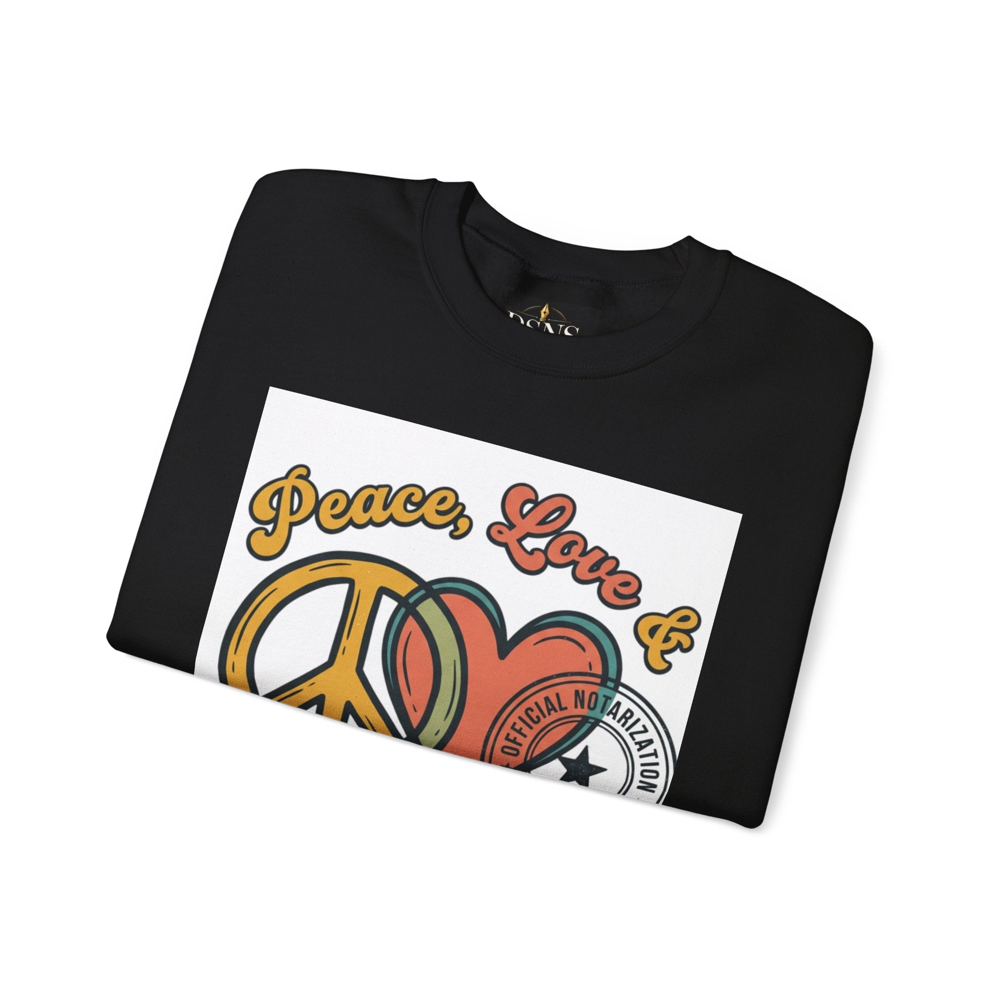 Peace, Love & Notarizations Cozy  Crewneck Sweatshirt ☮️❤️🖋️