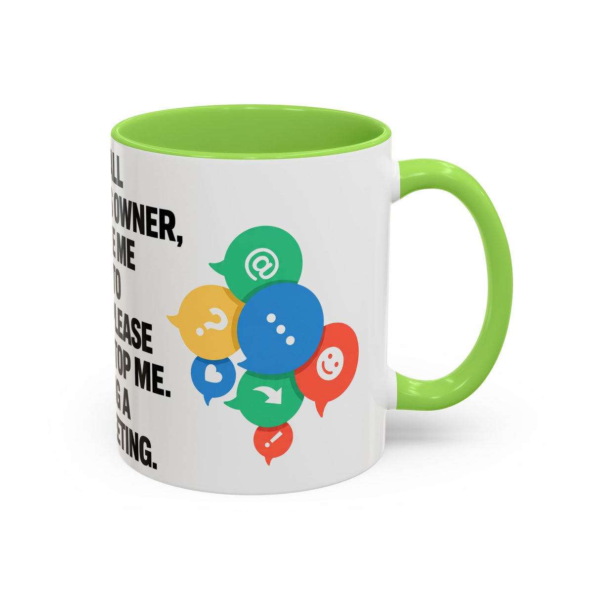 Small Business Owner Staff Meeting Mug — Funny Entrepreneur Coffee Cup