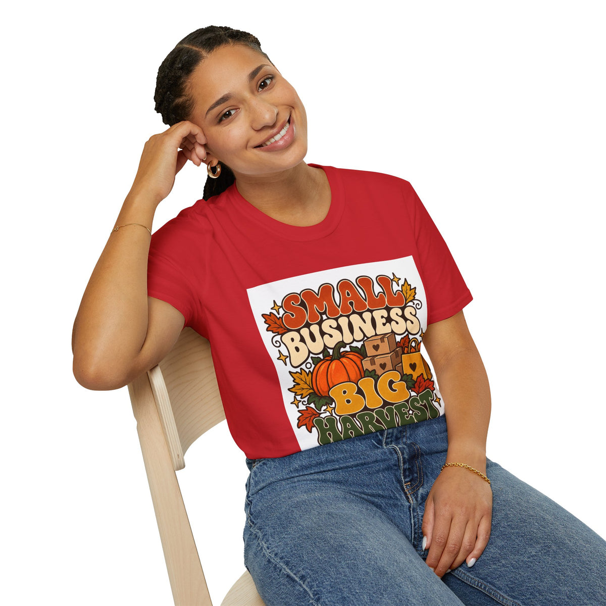 Small Business Big Harvest Graphic T-Shirt — Retro Fall Entrepreneur Tee