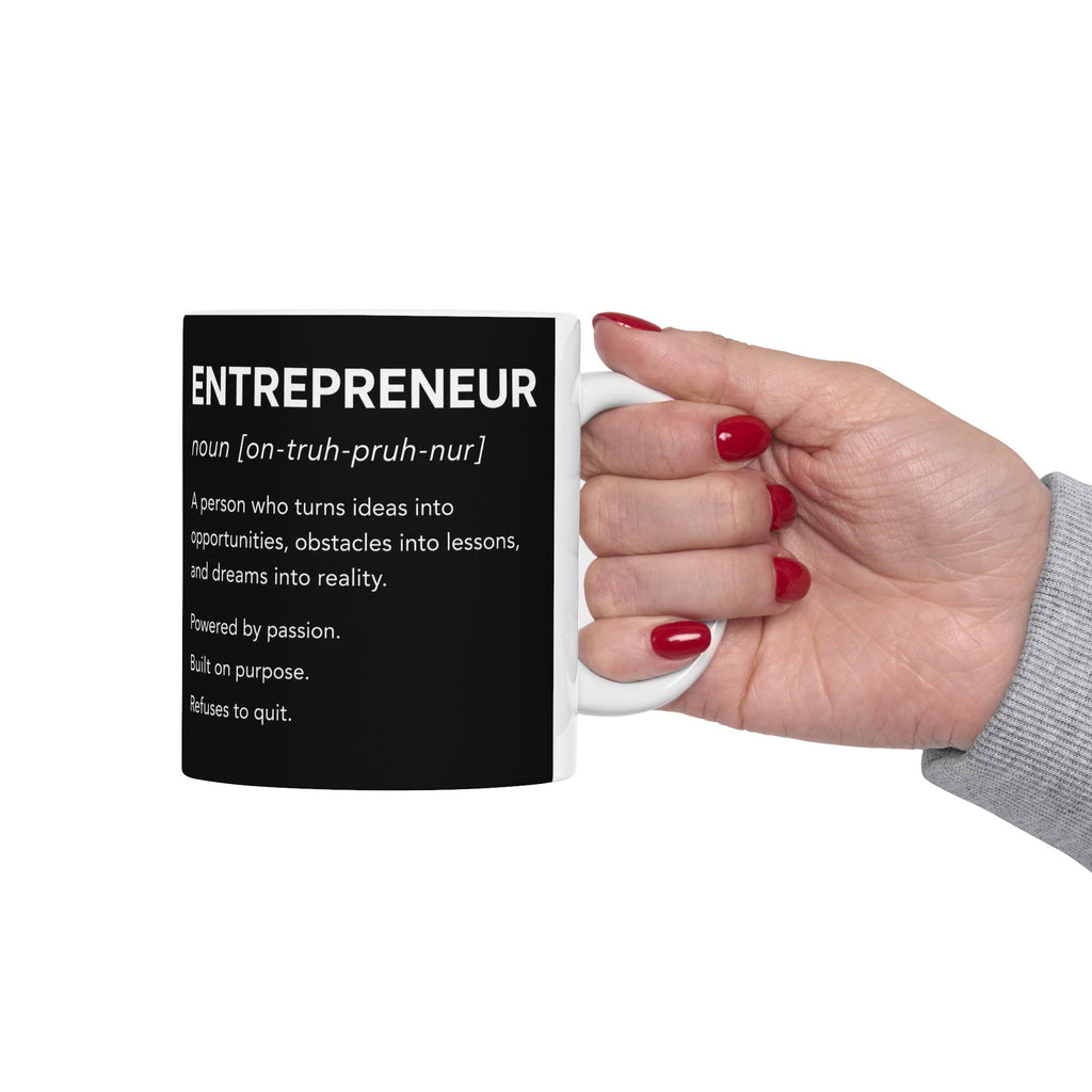 ☕ Entrepreneur Definition Coffee Mug | Minimalist Business Owner Mug | CEO Coffee Cup | Entrepreneur Gift | 11oz & 15oz Ceramic Mug