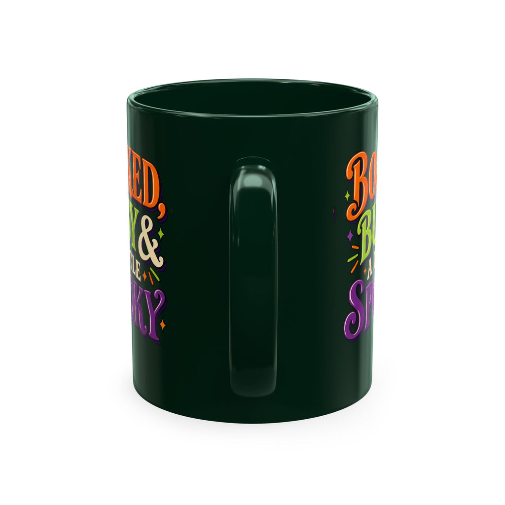 Booked, Busy & a Little Spooky Mug — Halloween Book Lover Coffee Cup