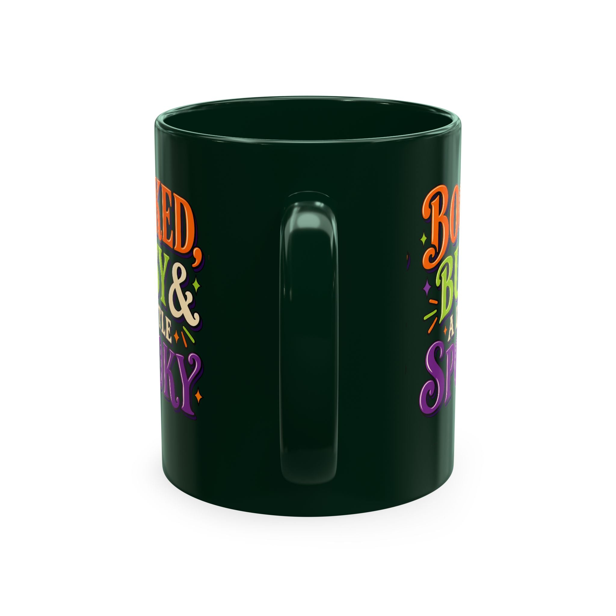 Booked, Busy & a Little Spooky Mug — Halloween Book Lover Coffee Cup