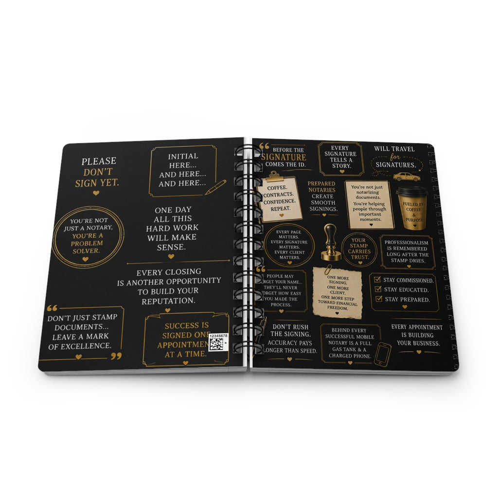 Before the Signature Comes the ID. | Hardcover Notary Quote Journal for Notaries & Loan Signing Agents